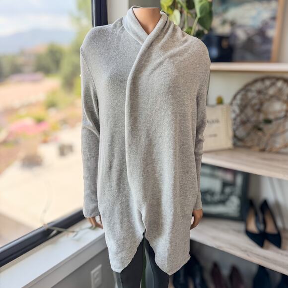 Leith, Open Front Stretchy Comfy Long Gray Cardigan, Women’s Size Medium - Picture 6 of 10